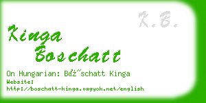 kinga boschatt business card